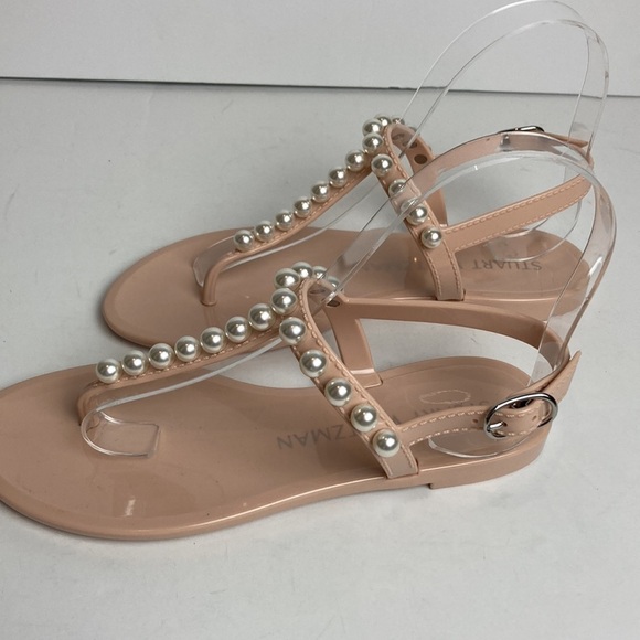 Stuart Weitzman Goldie Pearly Stud Jelly Sandal 5 Vacation Resortwear Maximalist - Picture 10 of 15